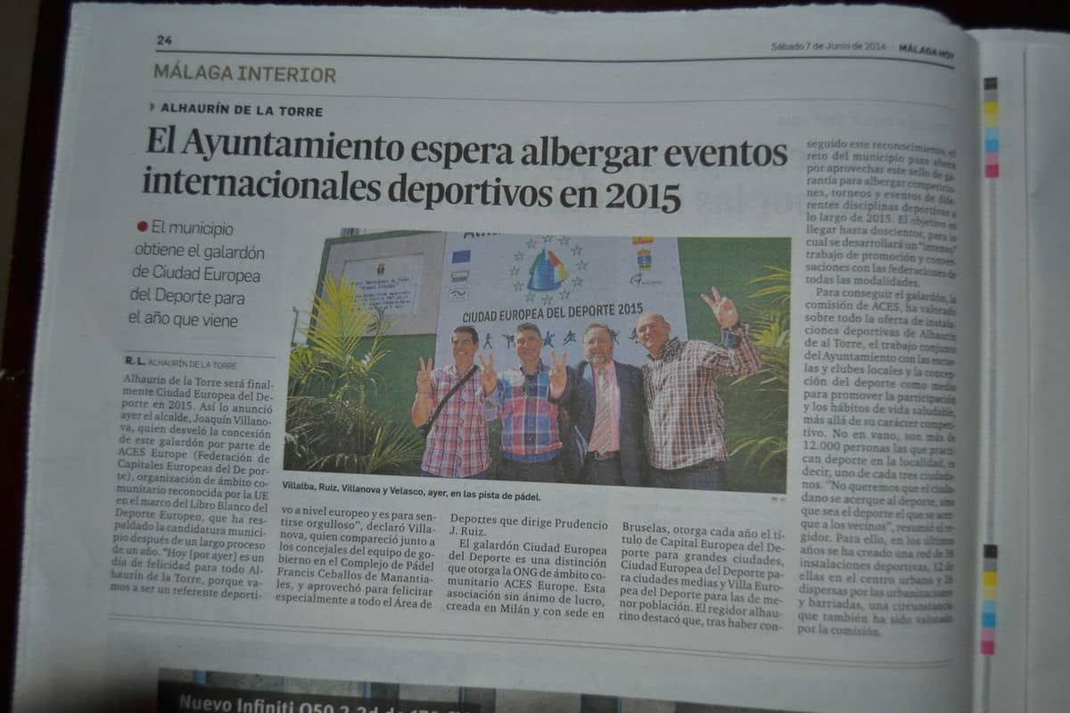 El Málaga Hoy con Alhaurín de la Torre, Ciudad Europea del Deporte 2015