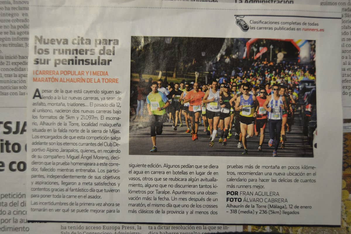 Las pruebas deportivas de Alhaurín de la Torre en revistas especializadas