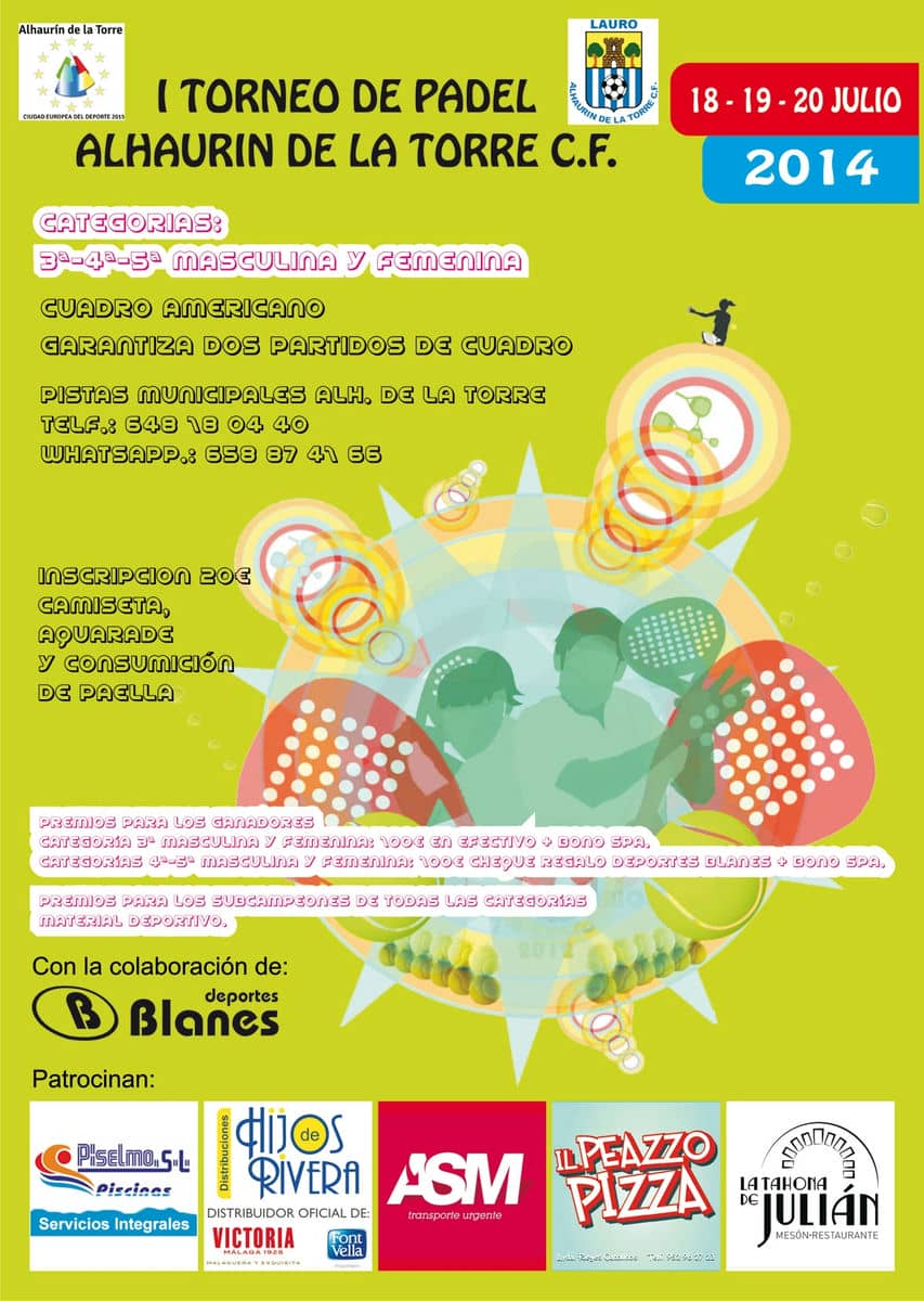 I Torneo de pádel Alhaurín de la Torre, C. F.