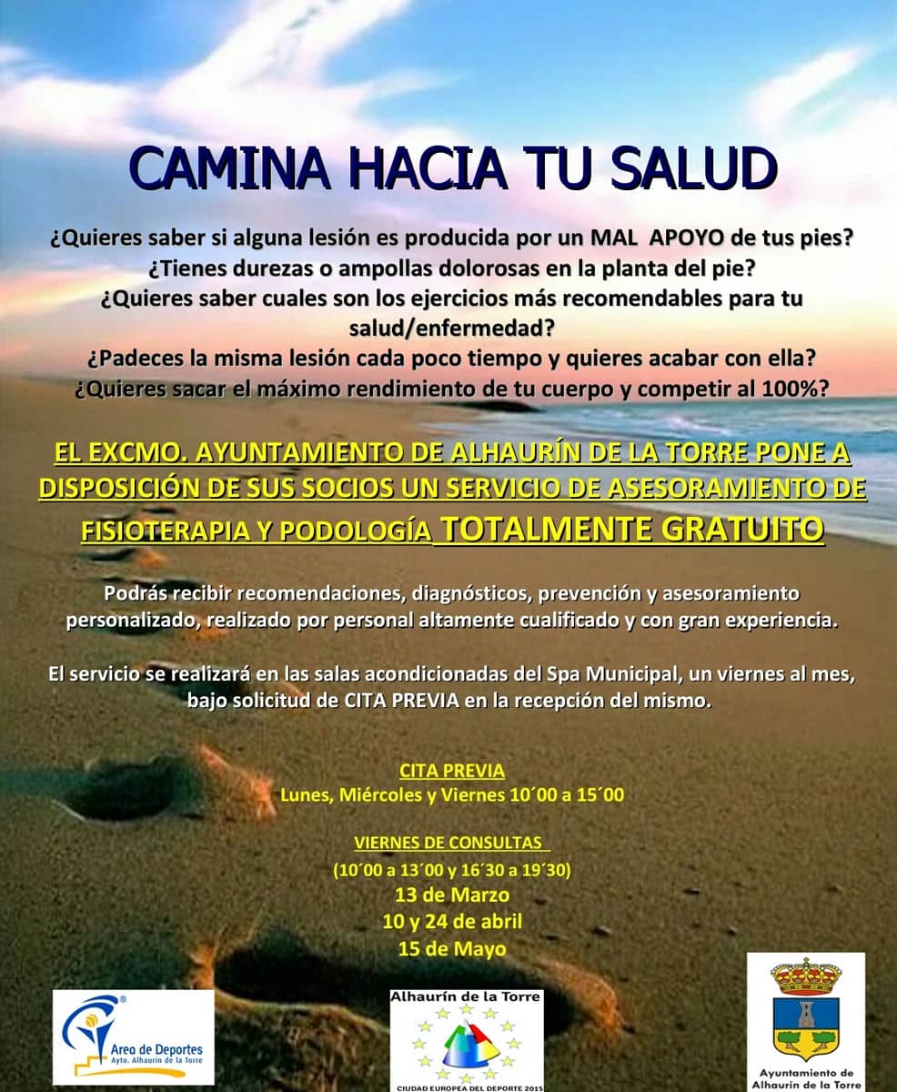 El Área de Deportes de Alhaurín de la Torre inicia una campaña gratuita de fisioterapia y podología