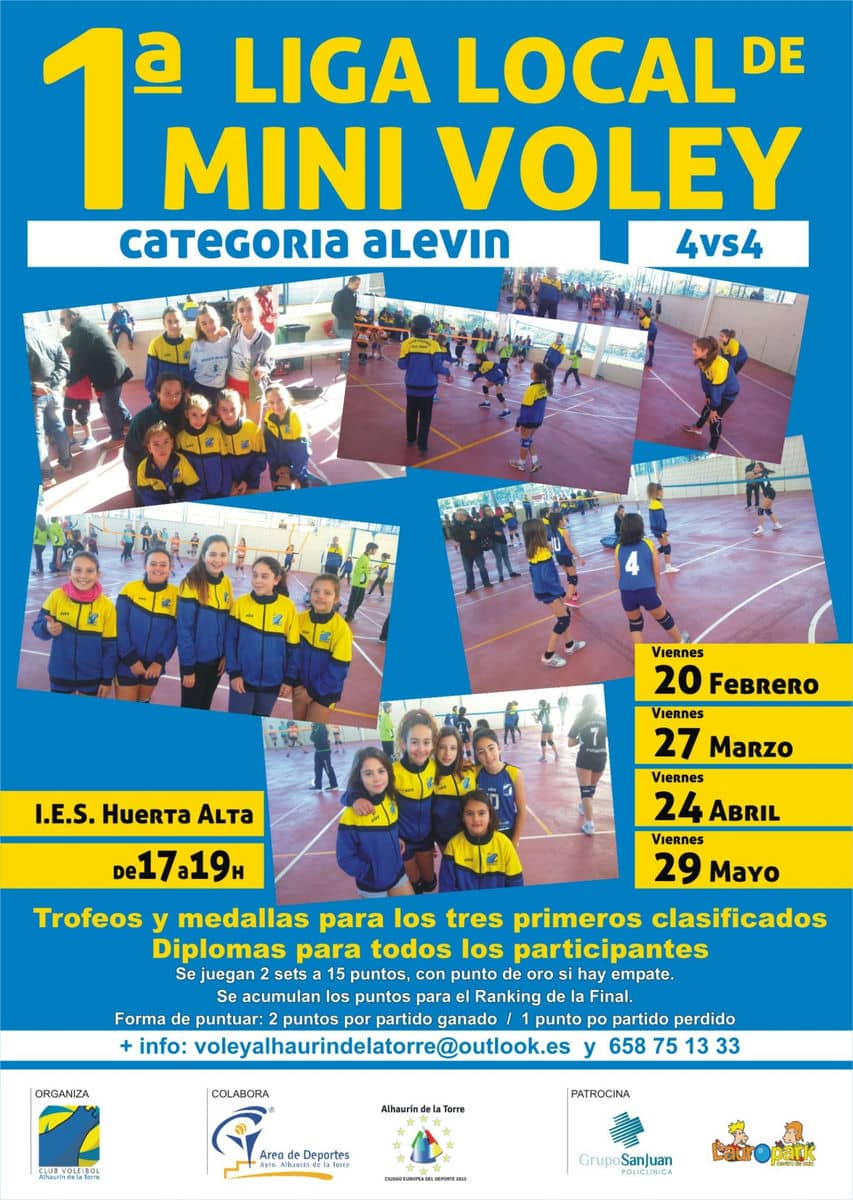 Mañana comienza la I Liga Local de Mini Voley de Alhaurín de la Torre