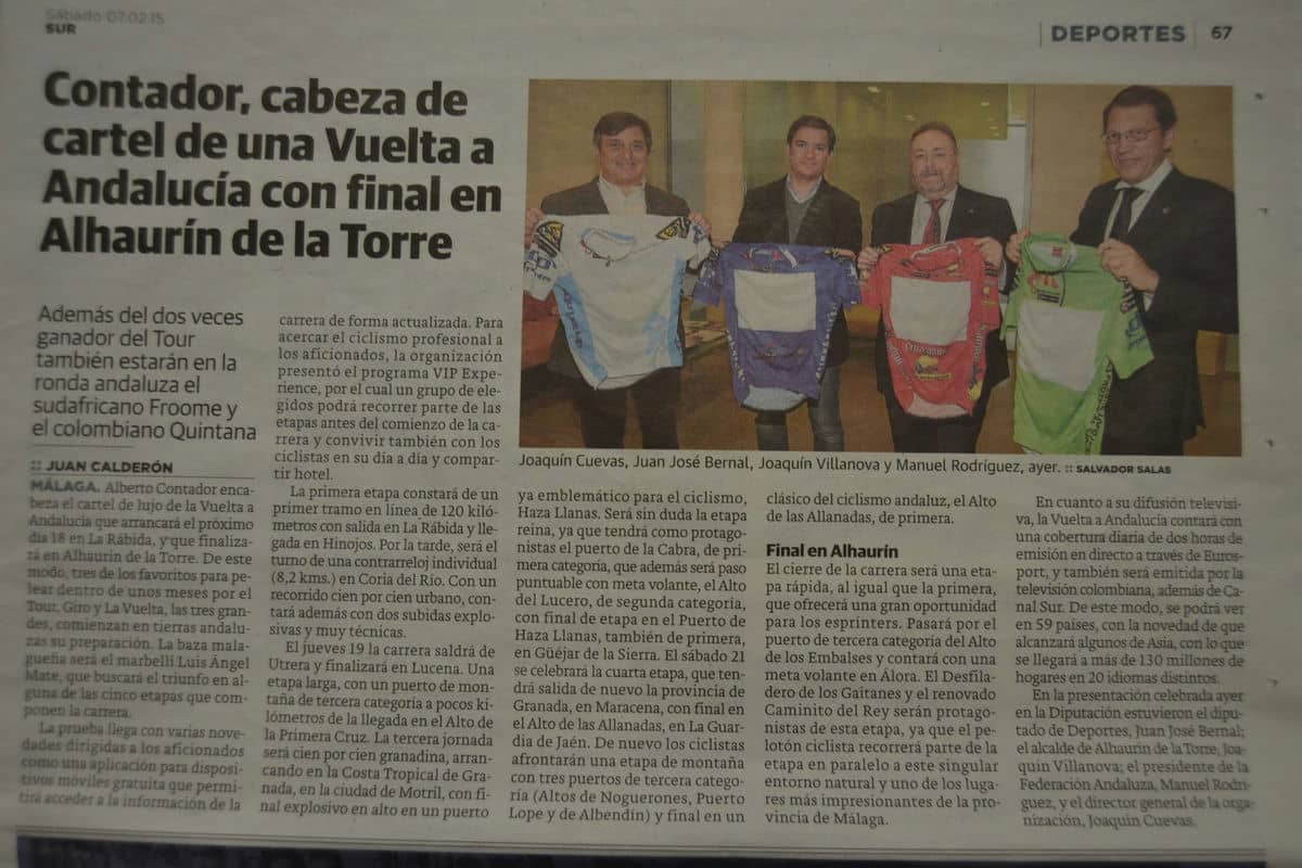 La Vuelta a Andalucía en el Diario SUR