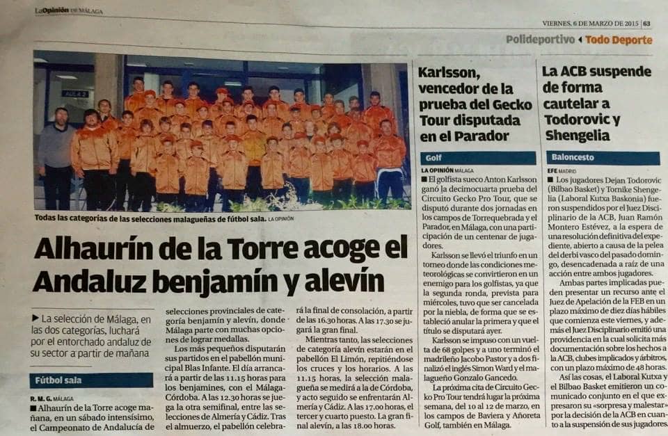 La Opinión con el Campeonato Andaluz de Fútbol Sala de Alhaurín de la Torre