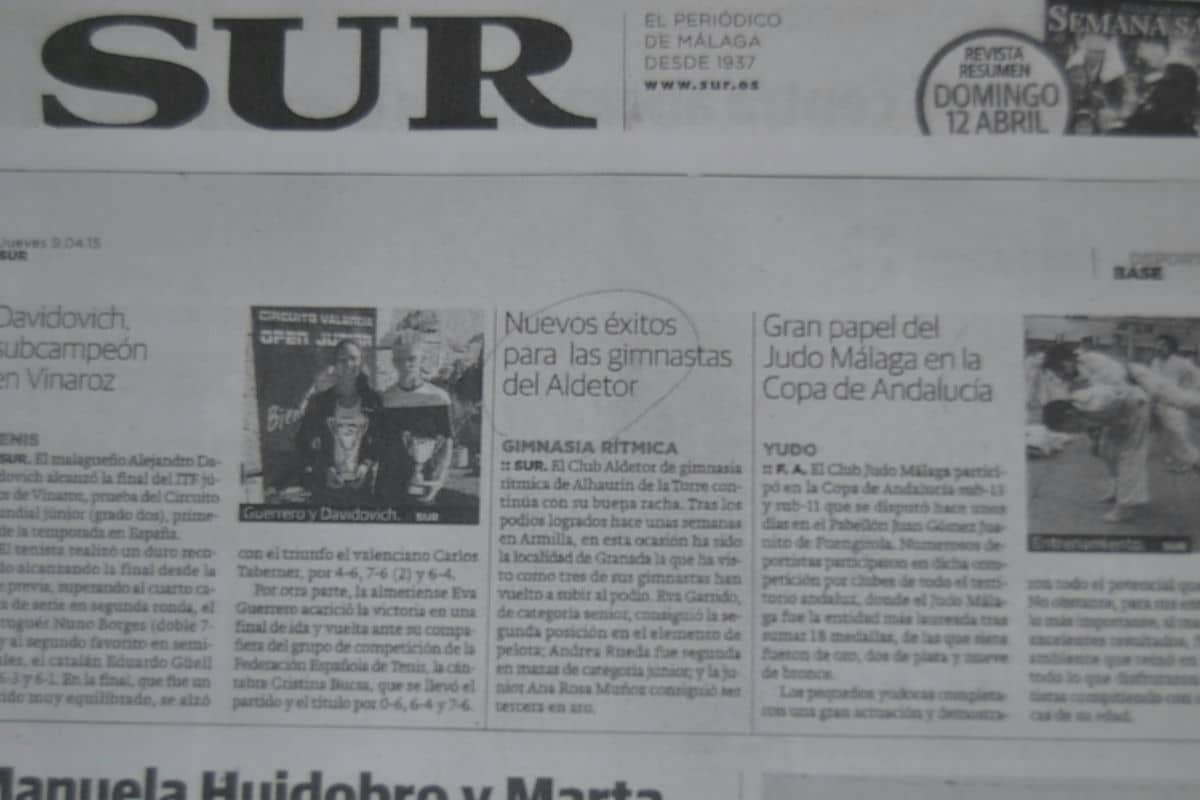 El Diario Sur con la rítmica de Alhaurín de la Torre