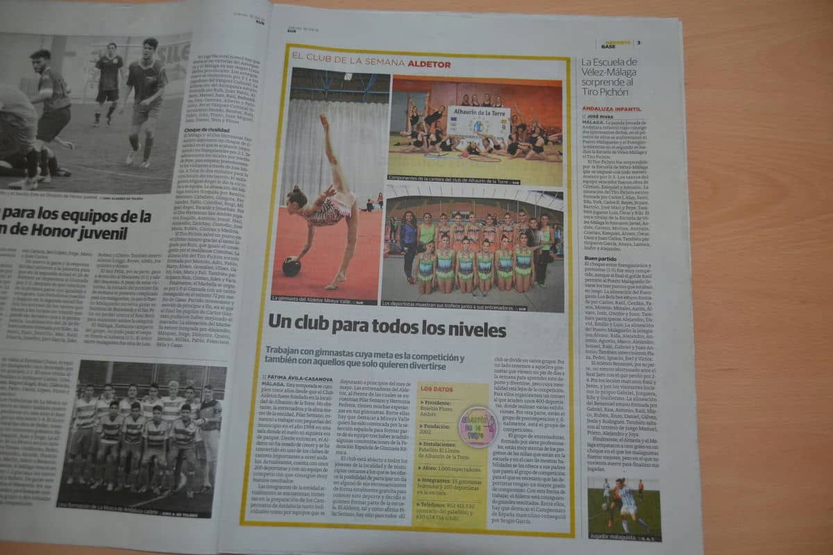 El diario Sur con la gimnasia rítmica de Alhaurín de la Torre