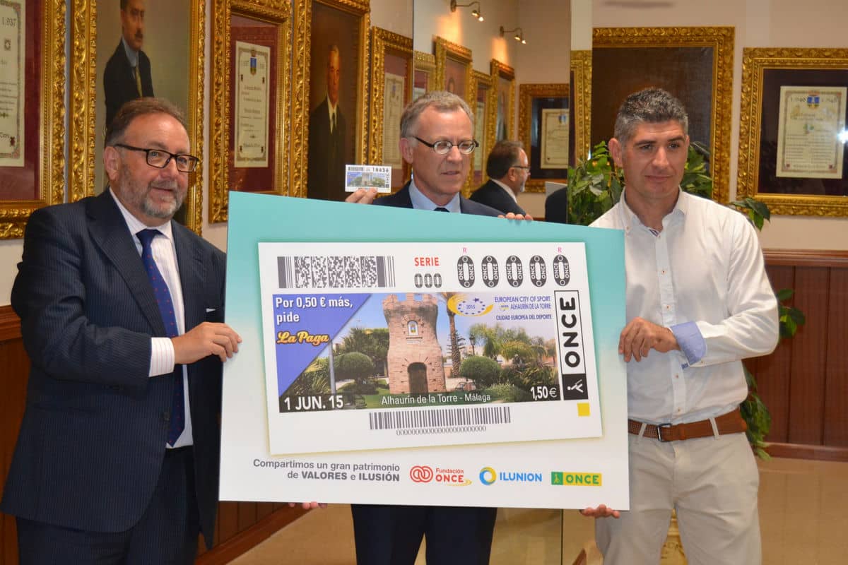 La ONCE dedica el cupón del lunes a Alhaurín de la Torre como Ciudad Europea del Deporte