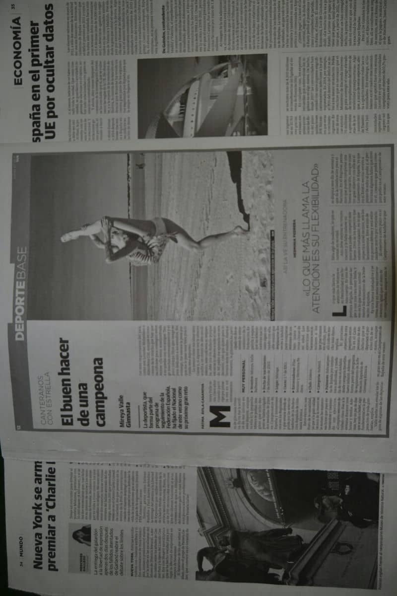 La gimnasta del Aldetor Mireya Valle, en el diario SUR