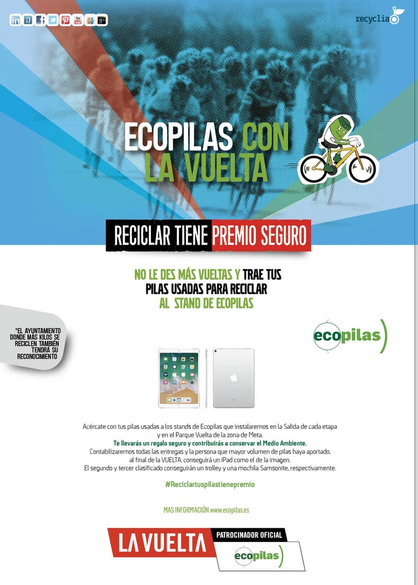 Ecovidrio y Ecopilas realizarán campañas de sensibilización con motivo de La Vuelta
