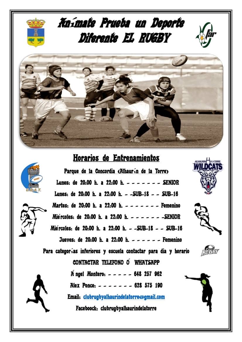 Aún no lo has probado? Pues anímate y juega un deporte diferente con el Club de Rugby Alhaurín de la Torre