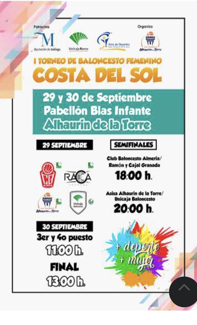 El I Torneo Costa del Sol de baloncesto femenino ya está aquí. La fiesta deportiva llenará el Blas Infante mañana y el domingo.