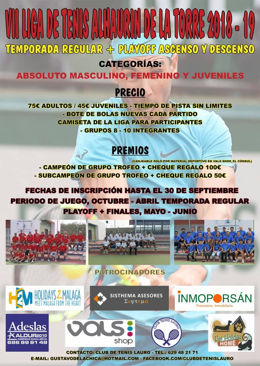 Abiertas las inscripciones de la VII Edición de la Liga de Tenis del Club Lauro