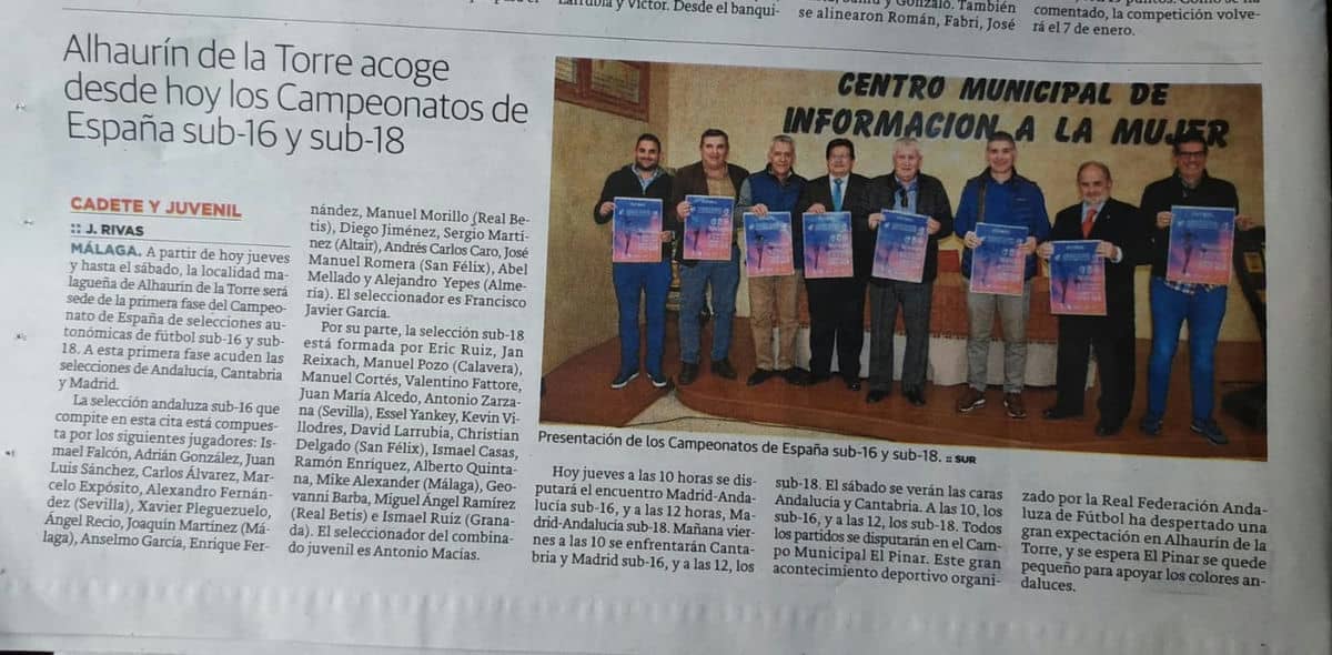 Una vez más, el deporte de Alhaurín llega a la prensa provincial