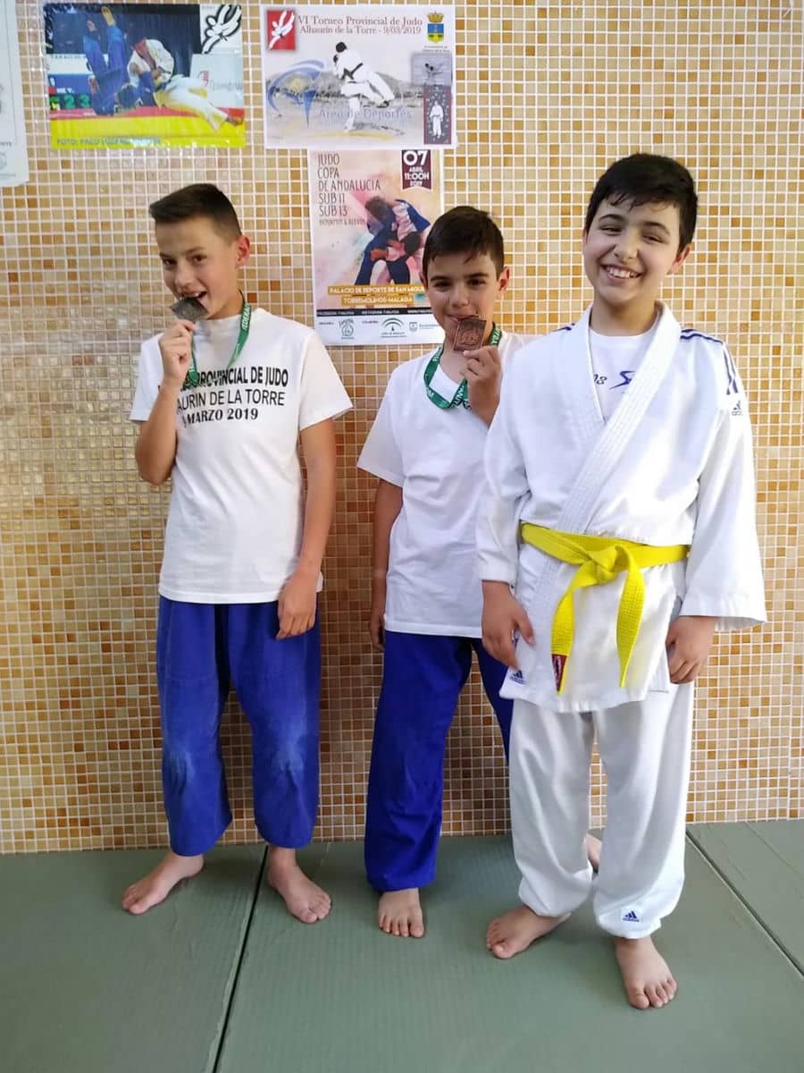 Los tres participantes alhaurinos en la Copa de Judo de Andalucía Sub 11 y Sub 13