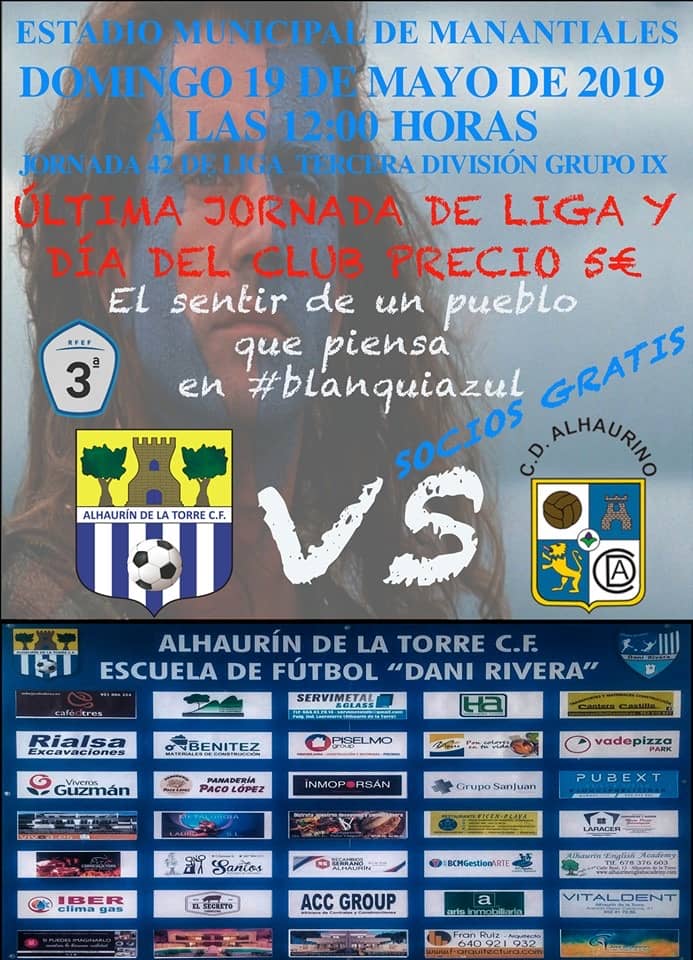 Este domingo, último partido del primer equipo del Alhaurín C. F.