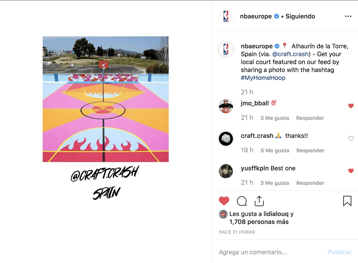 El colorido diseño con el que el artista Víctor García transformó nuestras pistas polideportivas llega a la NBA