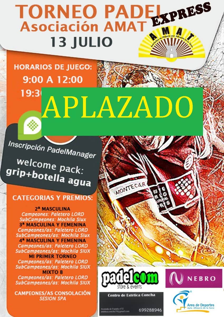 Torneo de pádel express: APLAZADO