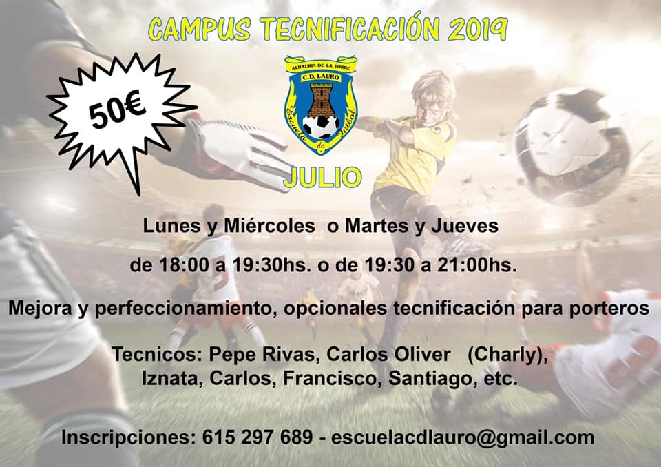 Arranca el campamento de tecnificación de fútbol base de CD Lauro