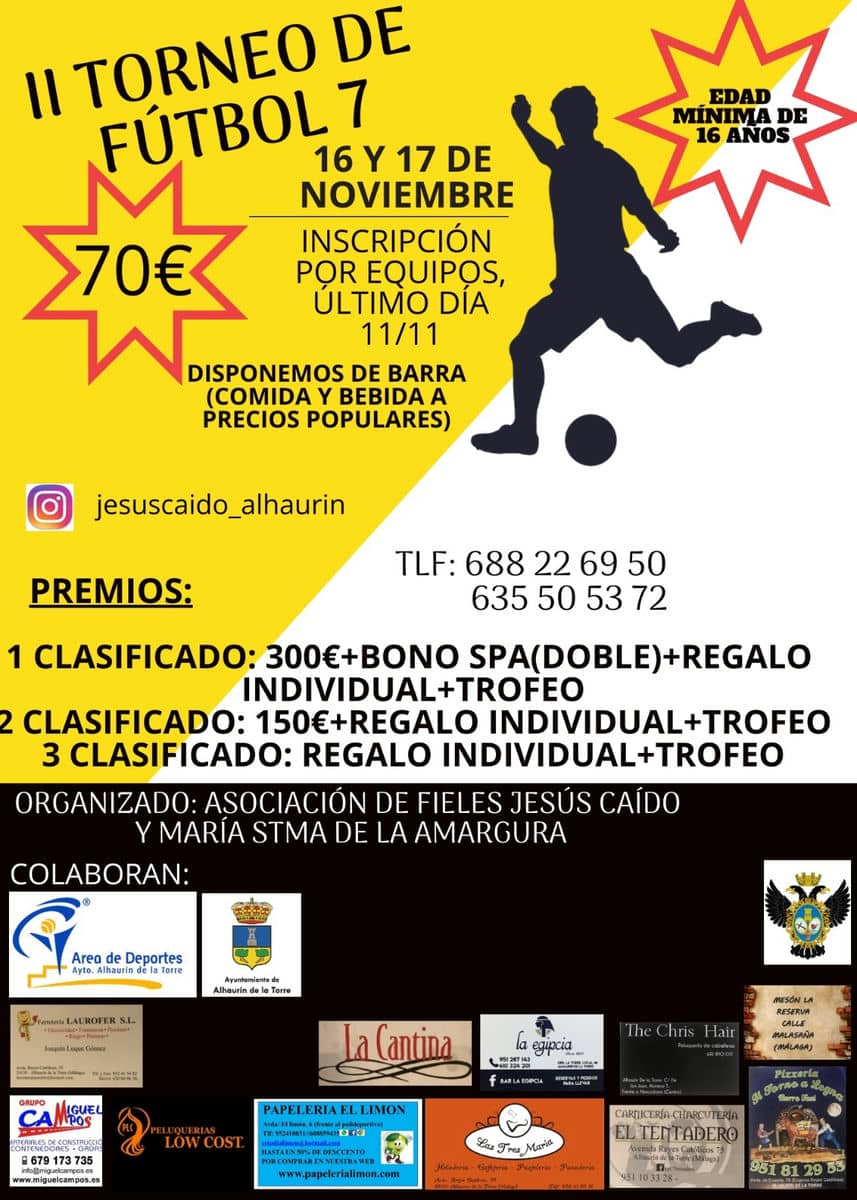 Apúntate al Torneo de Fútbol 7 el próximo 16 y 17 de noviembre