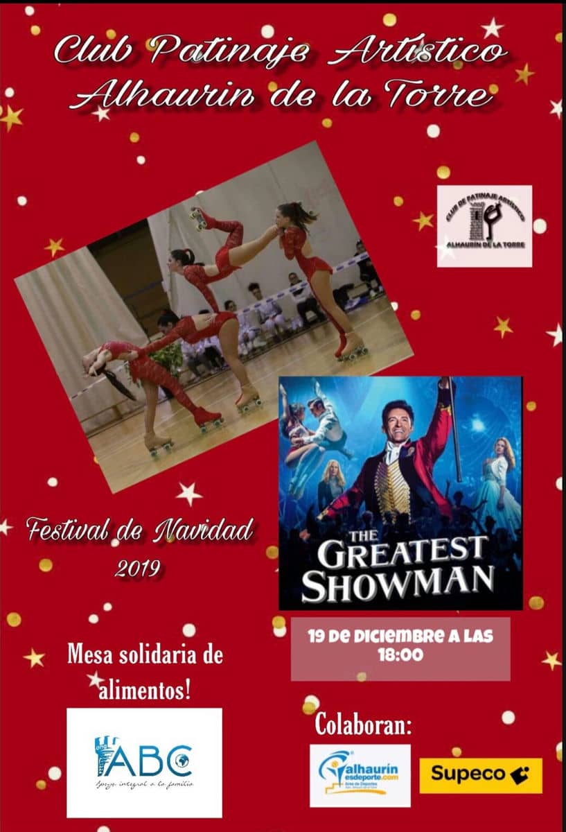 Cartel del festival de navidad 2019 del Club Patinaje Artístico Alhaurín de la Torre