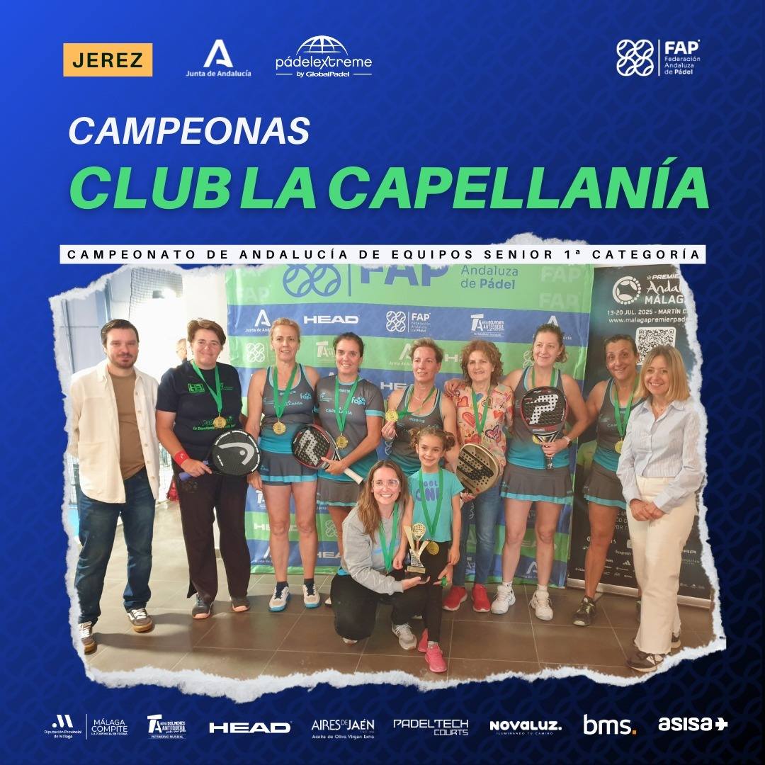 El Club La Capellanía campeonas de Andalucía por equipos Sénior de 1ª categoría